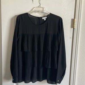 J Jill, size Large, black sheer and shaggy top